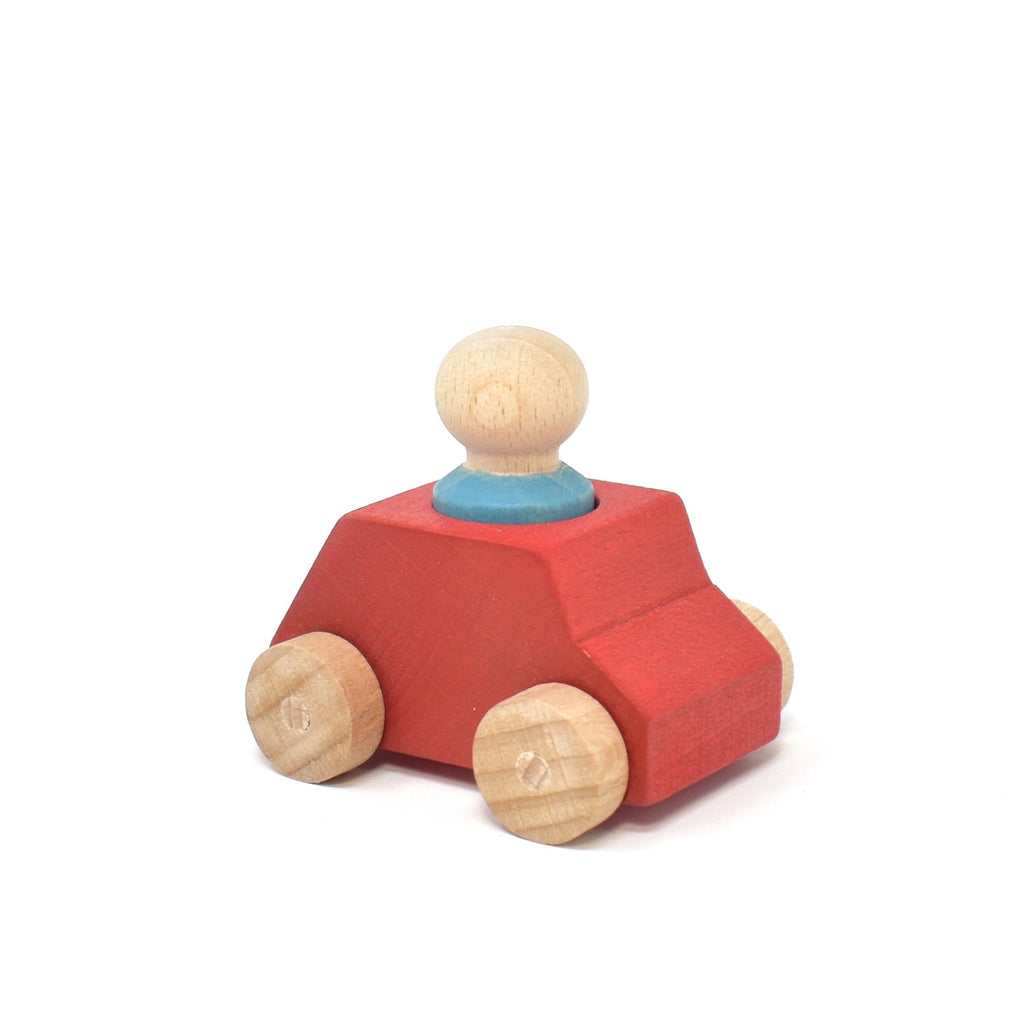 Lubulona Car Red with turquoise figure - vendor-unknown - Honeybee Toys
