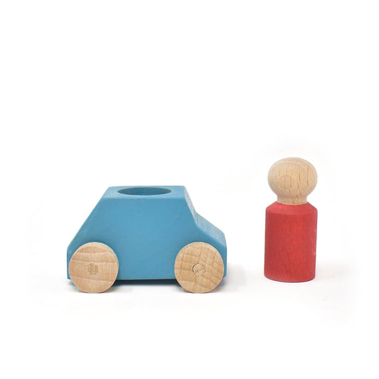 Lubulona Car Turquoise with red figure - vendor-unknown - Honeybee Toys