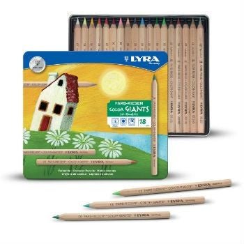 Lyra Pencils Colour Giants 18 in Tin - vendor-unknown - Honeybee Toys