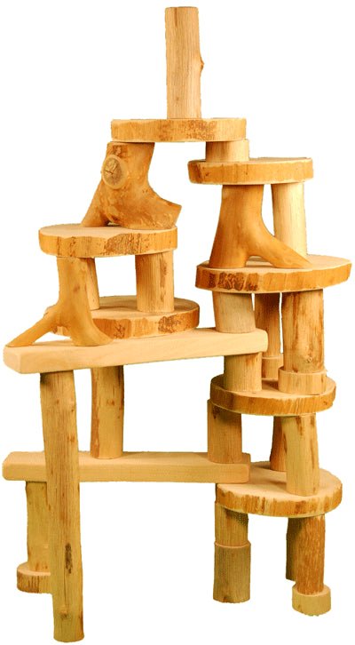 Magic Wood Eco Blocks Barkless, 36 pcs - vendor-unknown - Honeybee Toys