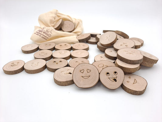 Magic Wood Emoji - Memo Game in Cloth Bag - vendor-unknown - Honeybee Toys
