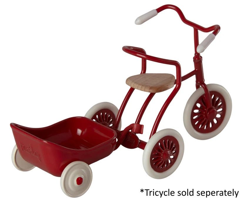 Maileg Abri à Tricycle Trailer Mouse Red - vendor-unknown - Honeybee Toys