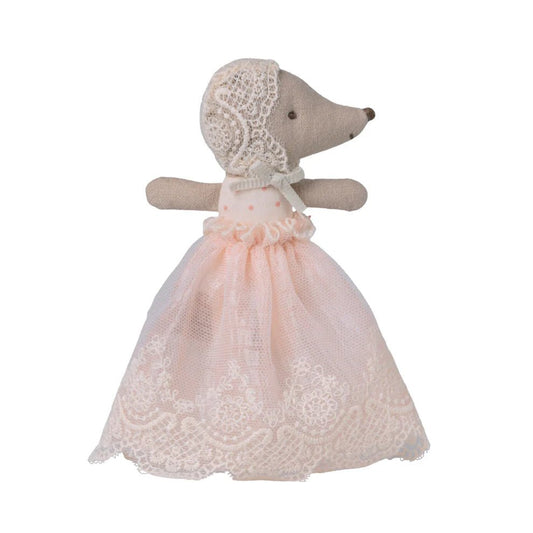 Maileg Baby Mouse in Gown Powder - vendor-unknown - Honeybee Toys
