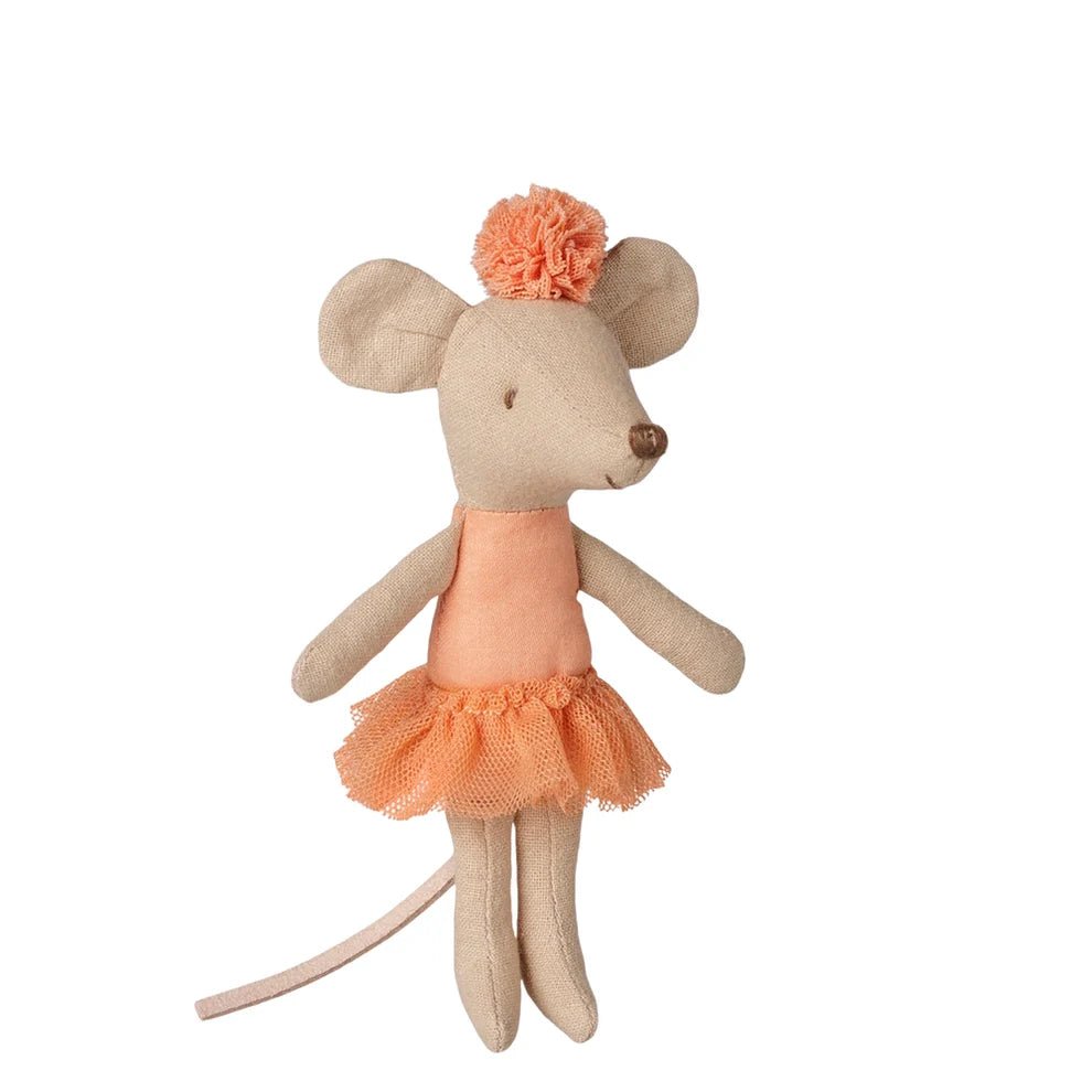 Maileg Ballerina Mouse Little Sister Apricot - vendor-unknown - Honeybee Toys