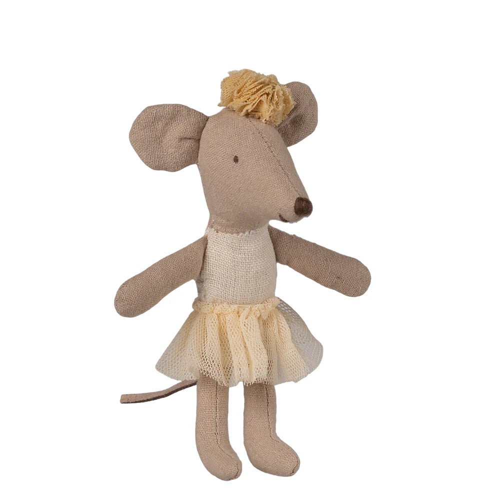Maileg Ballerina Mouse Little Sister Off White - vendor-unknown - Honeybee Toys