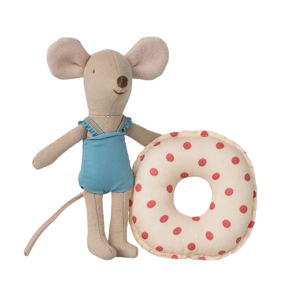 Maileg Beach Mouse Little Sister with Float Red Dot - vendor-unknown - Honeybee Toys