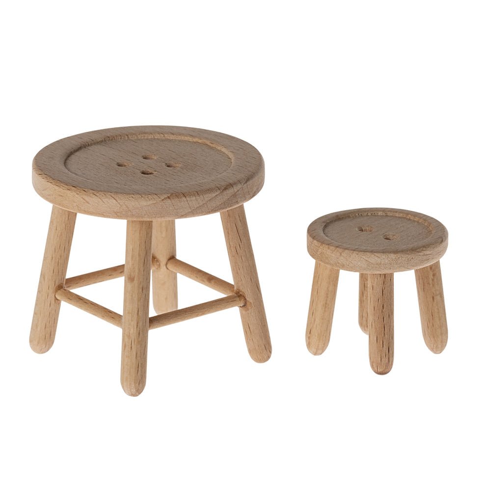 Maileg Button Table & Stool Set '24 - vendor-unknown - Honeybee Toys