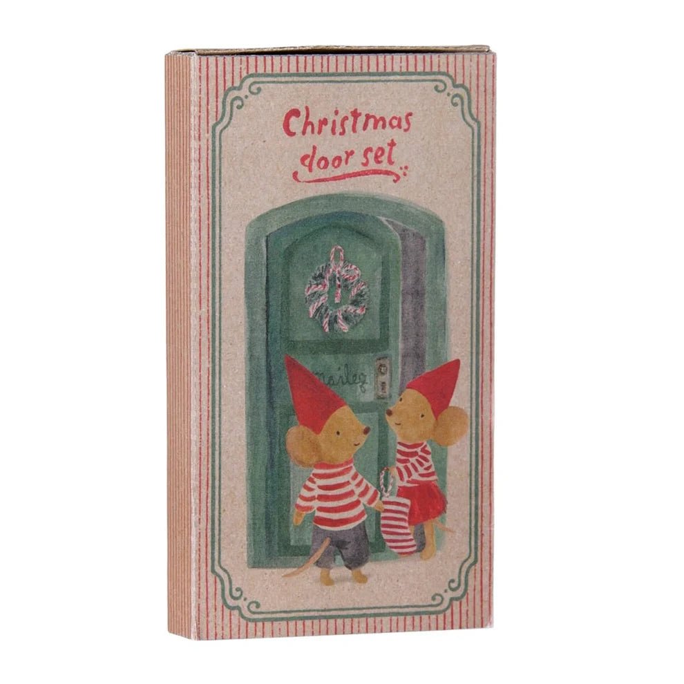 Maileg Christmas Door Set Mouse - vendor-unknown - Honeybee Toys