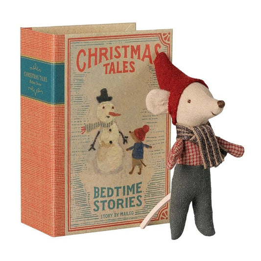 Maileg Christmas Mouse Baby in Book - vendor-unknown - Honeybee Toys