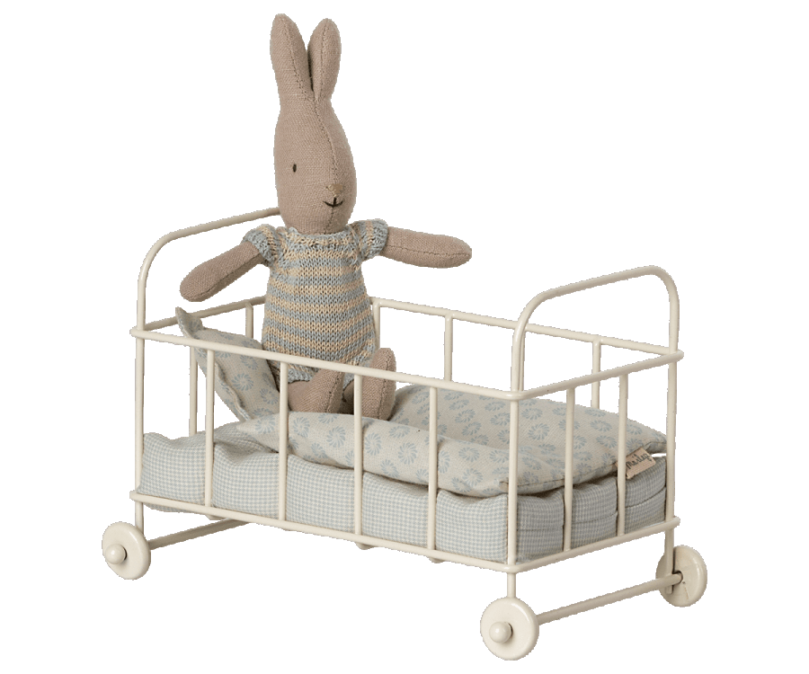 Maileg Cot Bed Micro Blue - vendor-unknown - Honeybee Toys