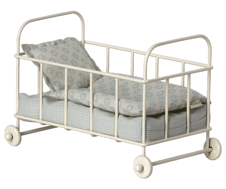 Maileg Cot Bed Micro Blue - vendor-unknown - Honeybee Toys