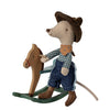 Maileg Cowboy Mouse with Rocking Horse - vendor-unknown - Honeybee Toys