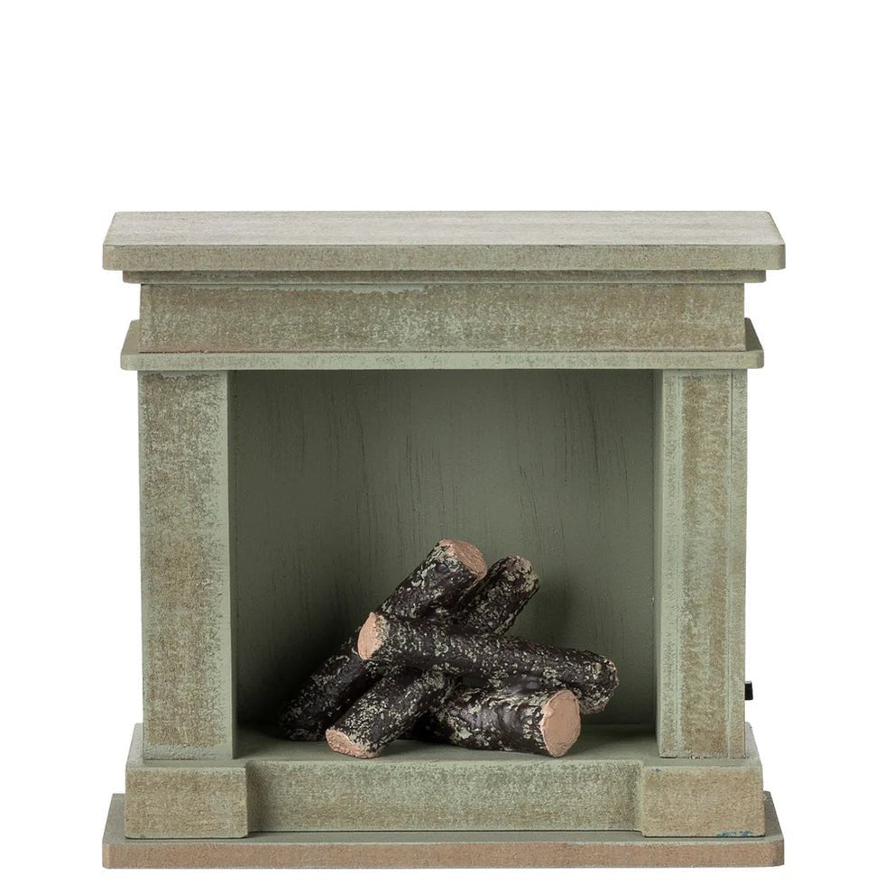 Maileg Fireplace Dusty Green - vendor-unknown - Honeybee Toys