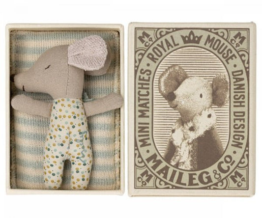 Maileg Sleepy Wakey Baby in Box Blue - vendor-unknown - Honeybee Toys