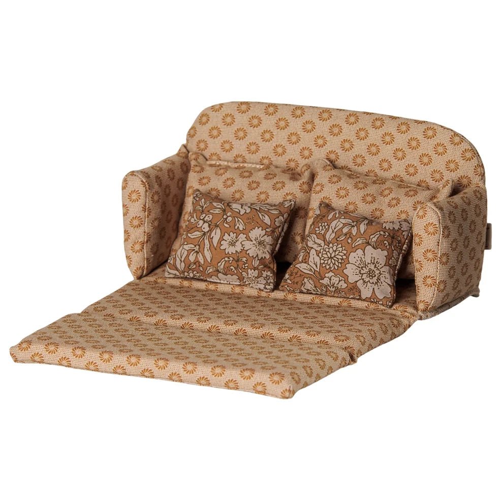 Maileg Sofa Bed Mouse Large Ocher - vendor-unknown - Honeybee Toys