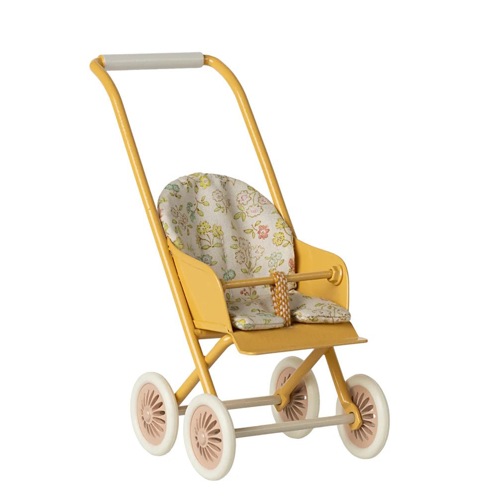 Maileg Stroller Micro Yellow - vendor-unknown - Honeybee Toys