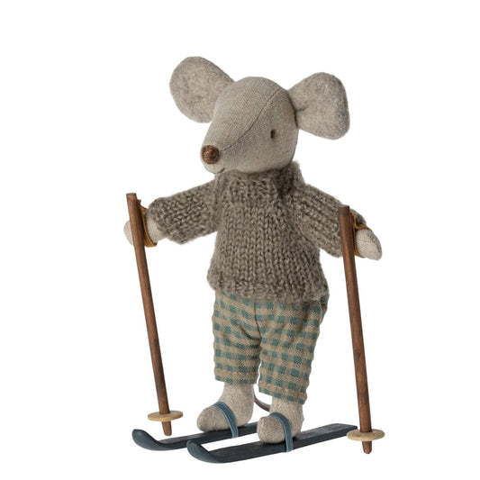 Maileg Winter Big Brother with Skis - vendor-unknown - Honeybee Toys