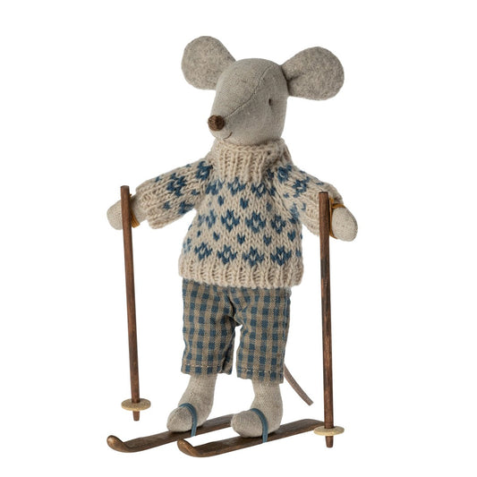 Maileg Winter Dad with Skis - vendor-unknown - Honeybee Toys