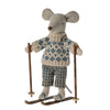 Maileg Winter Dad with Skis - vendor-unknown - Honeybee Toys