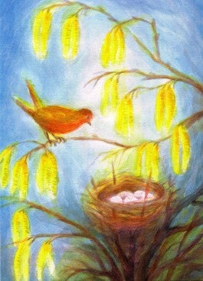 Postcard Bird in Nest