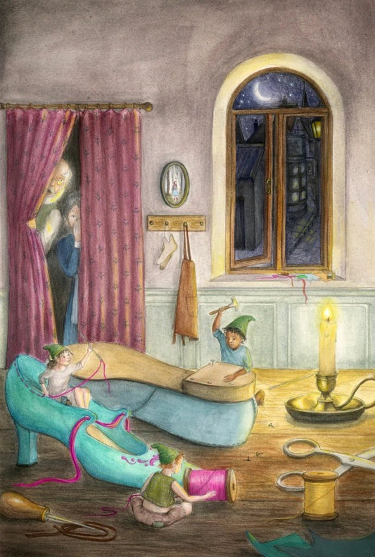 Postcard Elves & the Shoemaker - vendor-unknown - Honeybee Toys