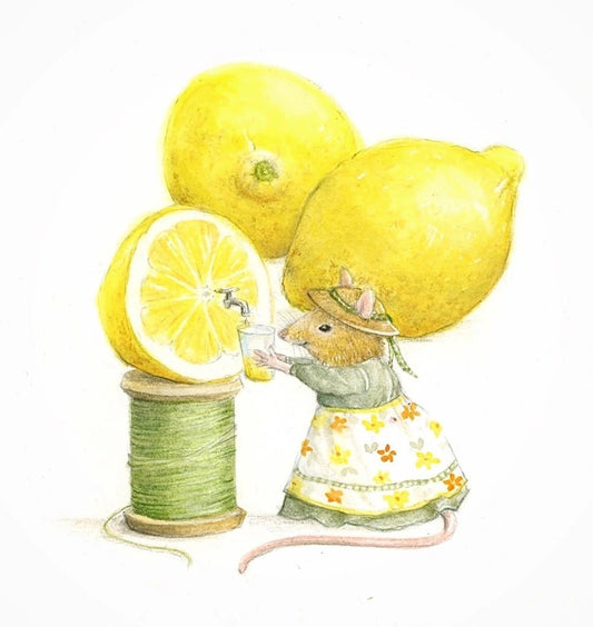 Postcard Lemon Mouse - vendor-unknown - Honeybee Toys