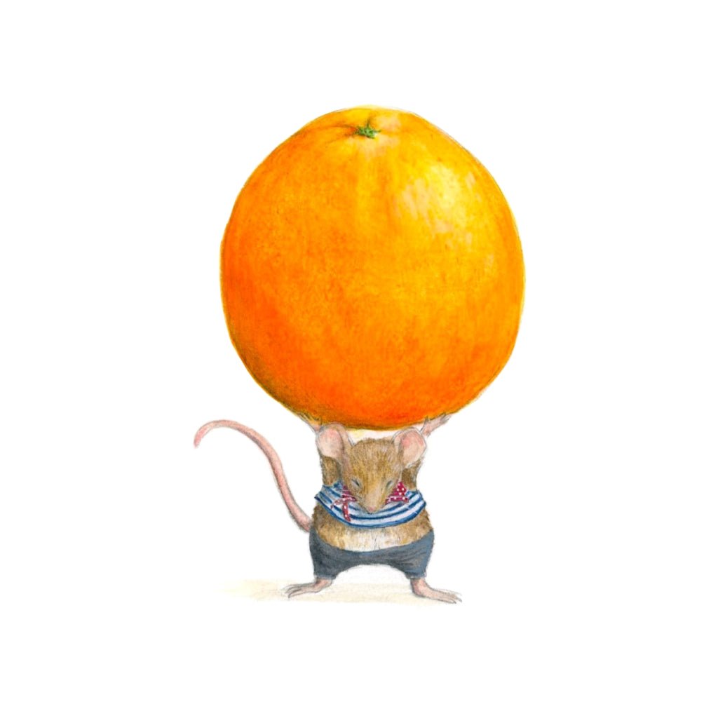 Postcard Orange Mouse - vendor-unknown - Honeybee Toys