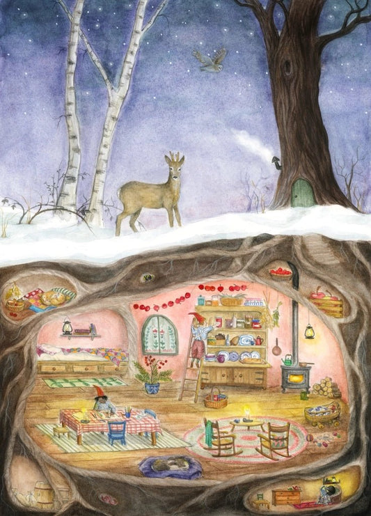 Postcard Winter Underground - vendor-unknown - Honeybee Toys
