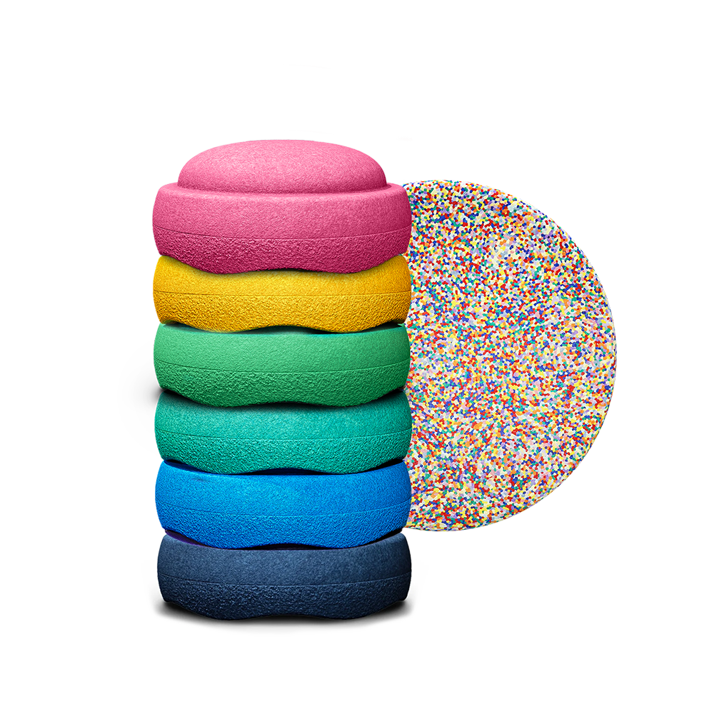 SALE Stapelstein "Multicoloured Set of 6" + SuperConfetti Board over 25% off $325 - vendor-unknown - Honeybee Toys