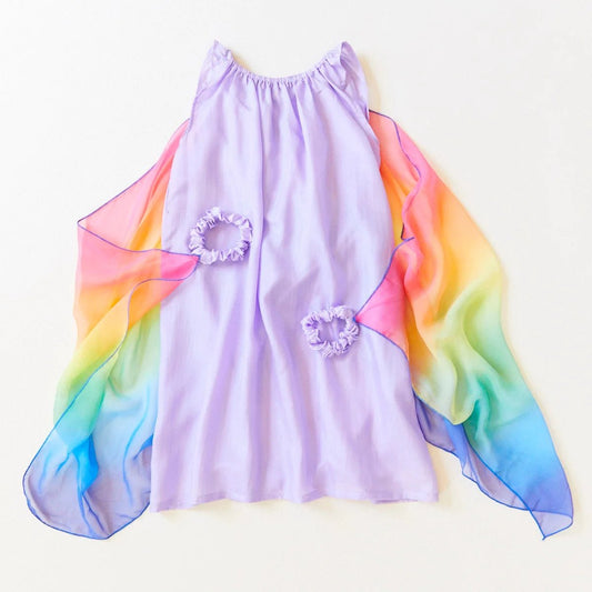 Sarah's Silks Rainbow Fairy Dress Lavender Rainbow - vendor-unknown - Honeybee Toys