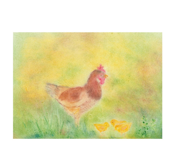 Seccorell Postcard Hen with Chick