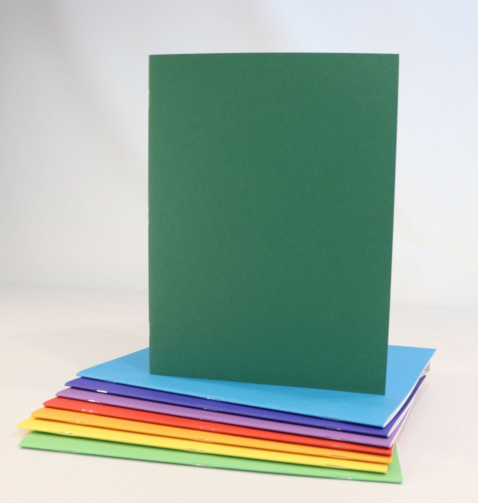 Sedulus A4 Main Lesson Book, Portrait Blank, Dark Green Heavy Cover 110gsm pages, 32pp - vendor-unknown - Honeybee Toys