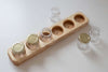 Sedulus Artisan Wooden Paint Jar Holder 6 holes with Glass Jars - vendor-unknown - Honeybee Toys