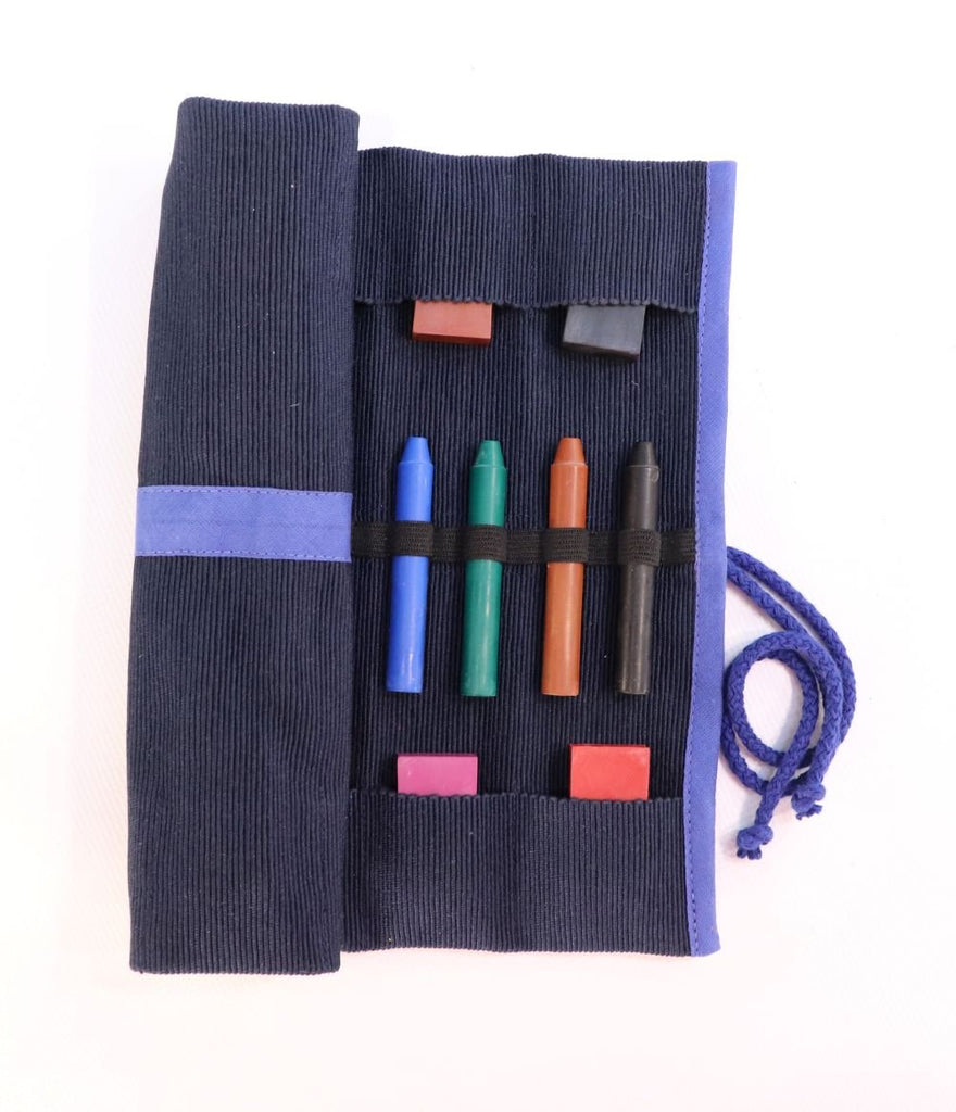 Sedulus crayon case for 12 stick and block crayons, unfilled blue. - vendor-unknown - Honeybee Toys