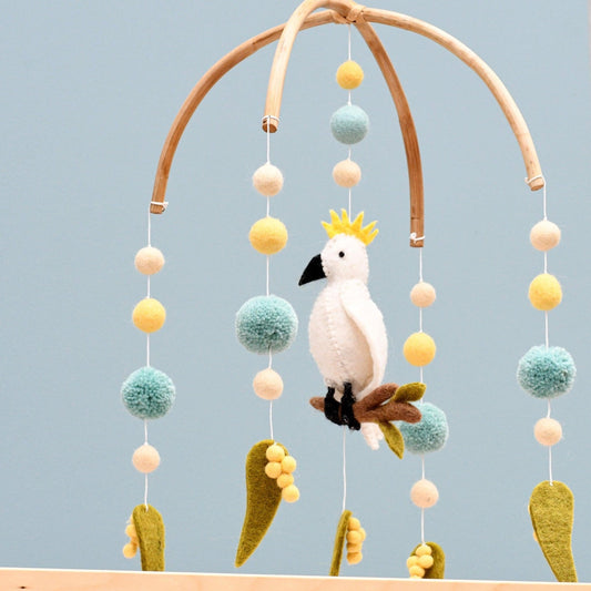 Tara Treasures Baby Cot Mobile Australian Cockatoo - vendor-unknown - Honeybee Toys