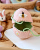 Tara Treasures Felt Egg Cover-Peach with Bee Motif - vendor-unknown - Honeybee Toys