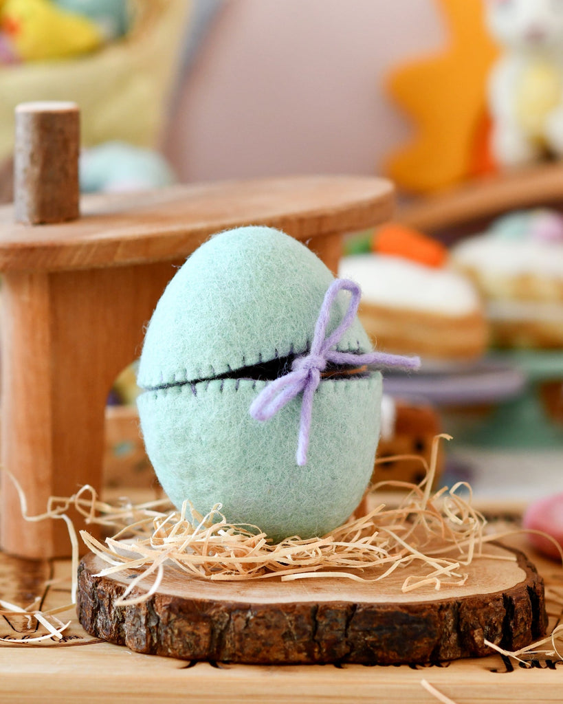 Tara Treasures Felt Surprise Egg with Brown Bunny Inside - vendor-unknown - Honeybee Toys