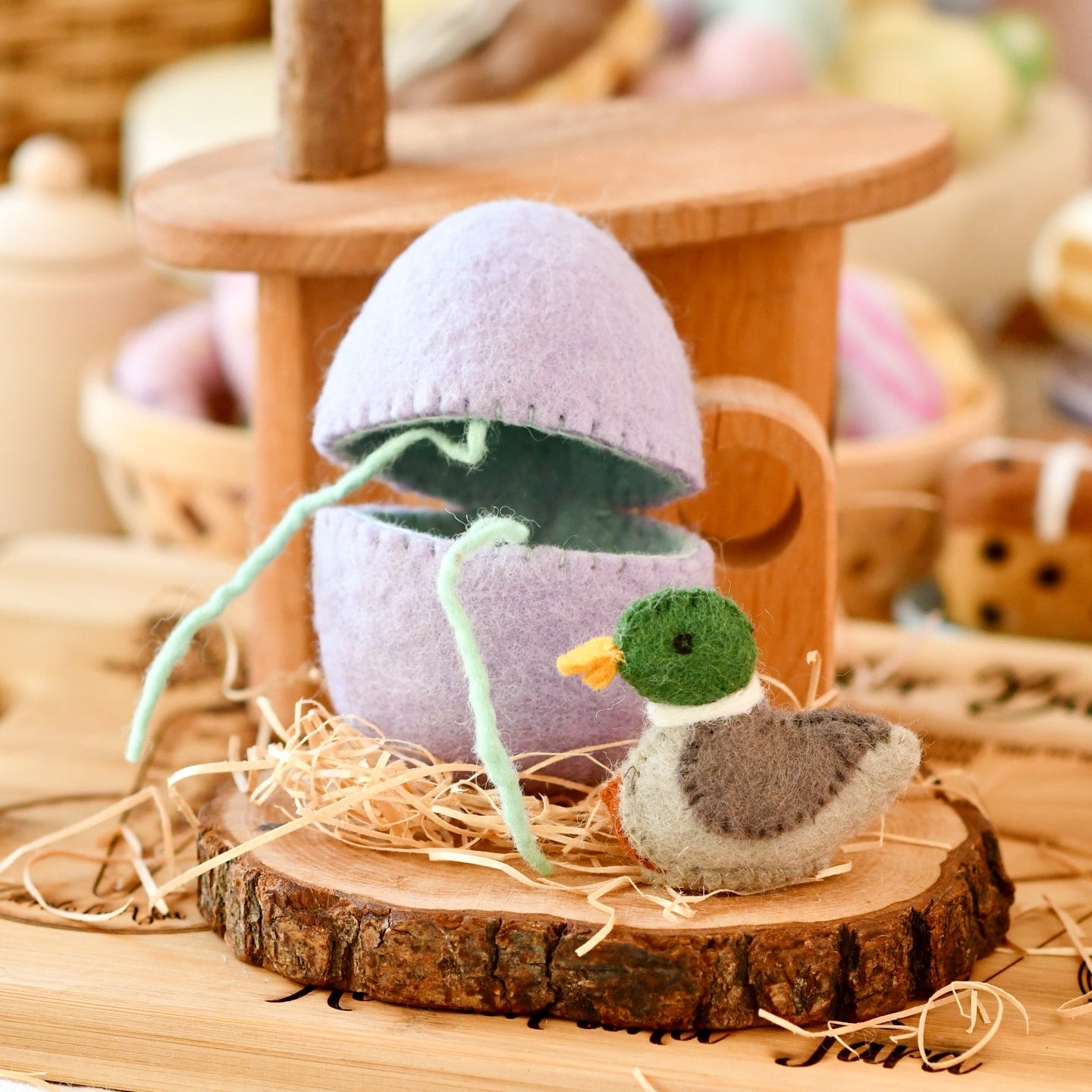 Tara Treasures Felt Surprise Egg with Duck Inside - vendor-unknown - Honeybee Toys