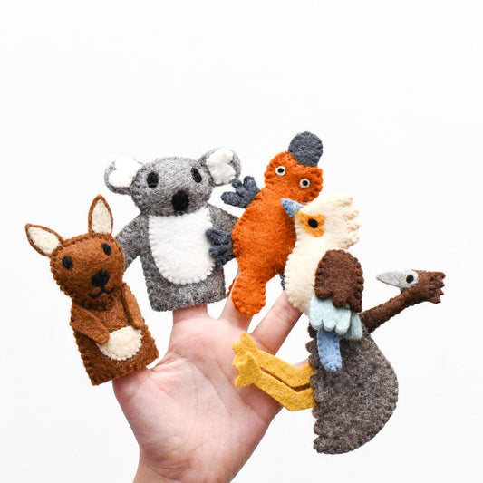 Tara Treasures Finger Puppets Australian Animals Set A - vendor-unknown - Honeybee Toys
