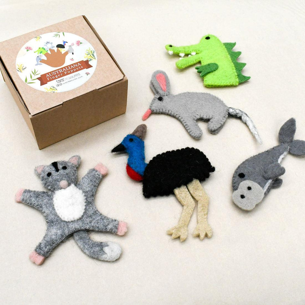 Tara Treasures Finger Puppets Australian Animals Set C - vendor-unknown - Honeybee Toys