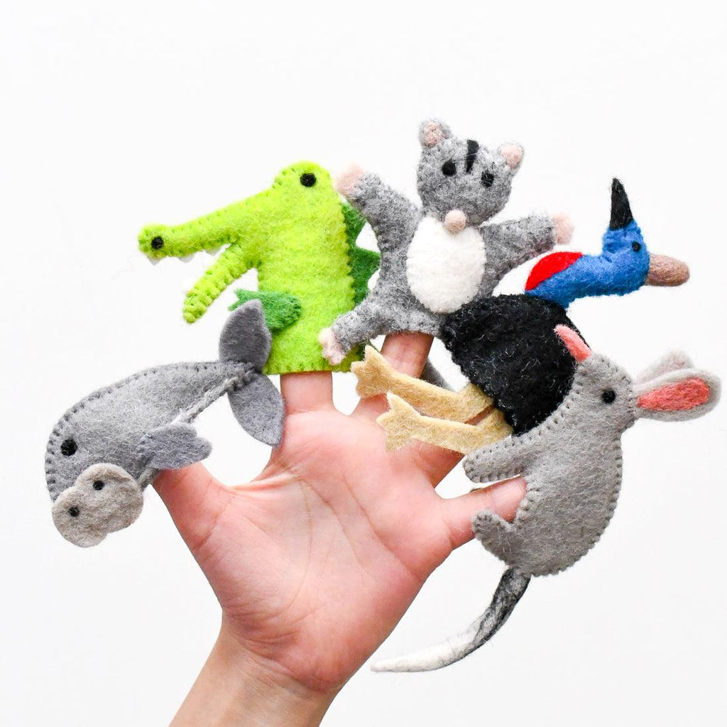 Tara Treasures Finger Puppets Australian Animals Set C - vendor-unknown - Honeybee Toys