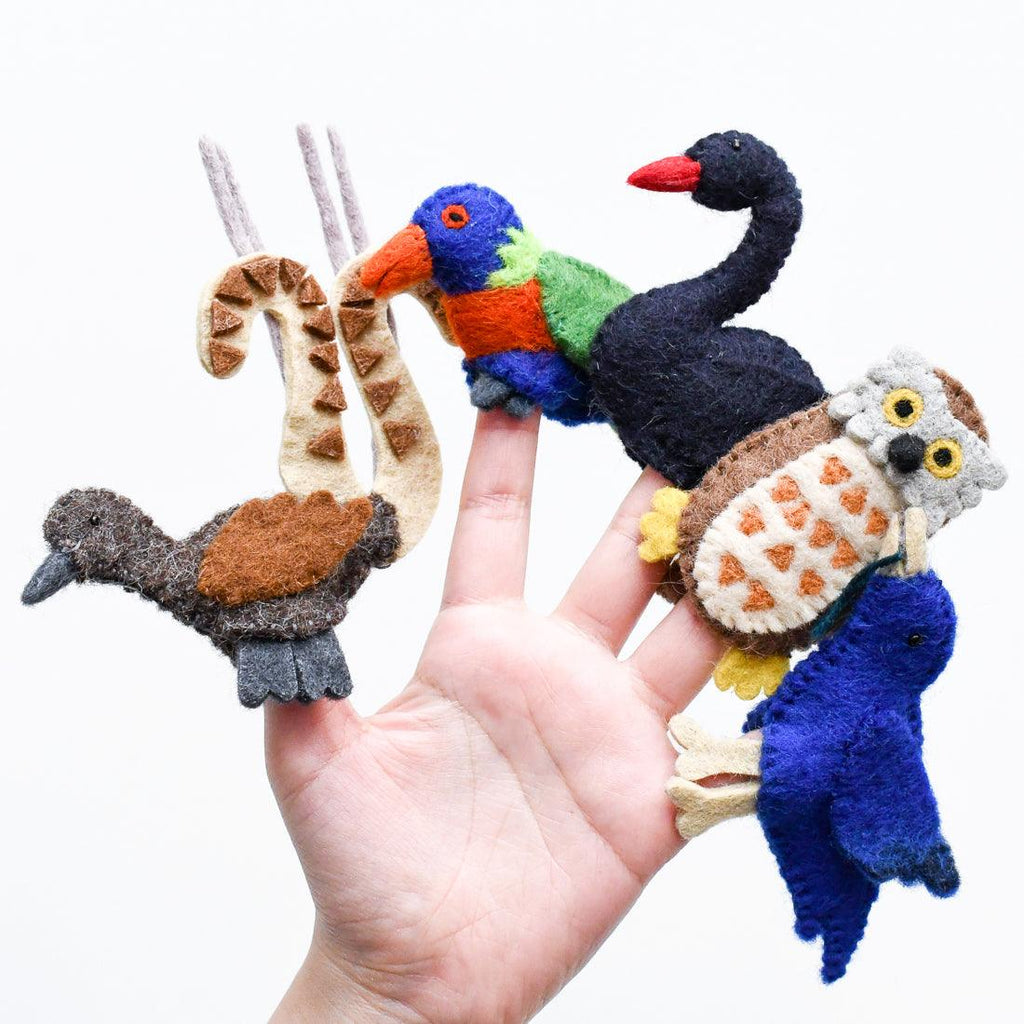 Tara Treasures Finger Puppets Australian Birds Set D - vendor-unknown - Honeybee Toys