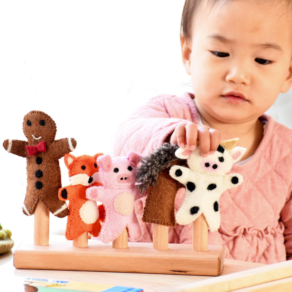 Tara Treasures Finger Puppets Gingerbread Man Story - vendor-unknown - Honeybee Toys