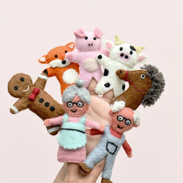 Tara Treasures Finger Puppets Gingerbread Man Story
