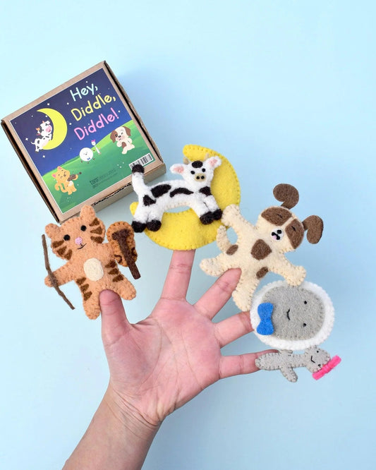 Tara Treasures Finger Puppets Hey Diddle Diddle - vendor-unknown - Honeybee Toys