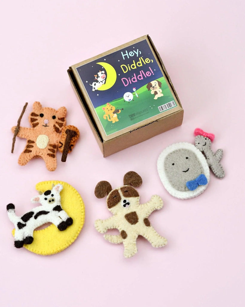 Tara Treasures Finger Puppets Hey Diddle Diddle - vendor-unknown - Honeybee Toys
