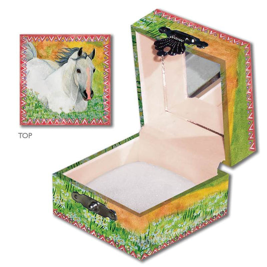 Tiny Treasure Box Horse in Meadow - vendor-unknown - Honeybee Toys