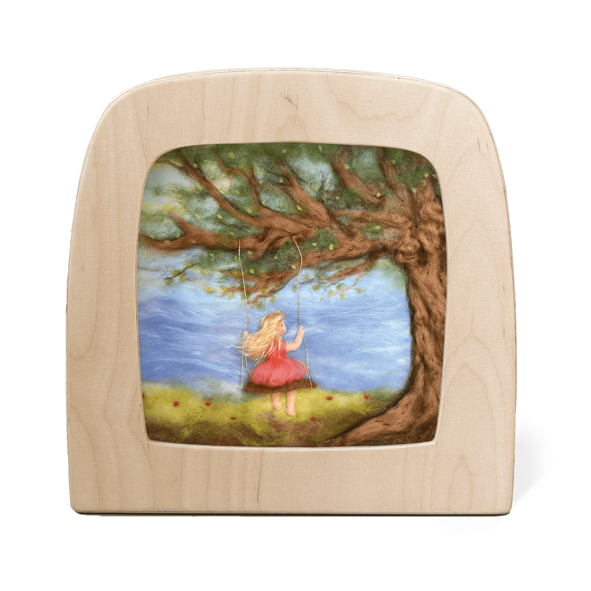 Toverlux Silhouette Het wol Feetje Girl on Swing - vendor-unknown - Honeybee Toys