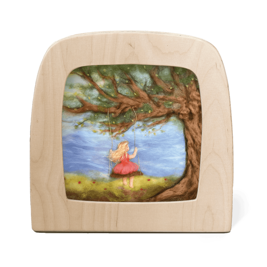 Toverlux Silhouette Het wol Feetje Girl on Swing - vendor-unknown - Honeybee Toys