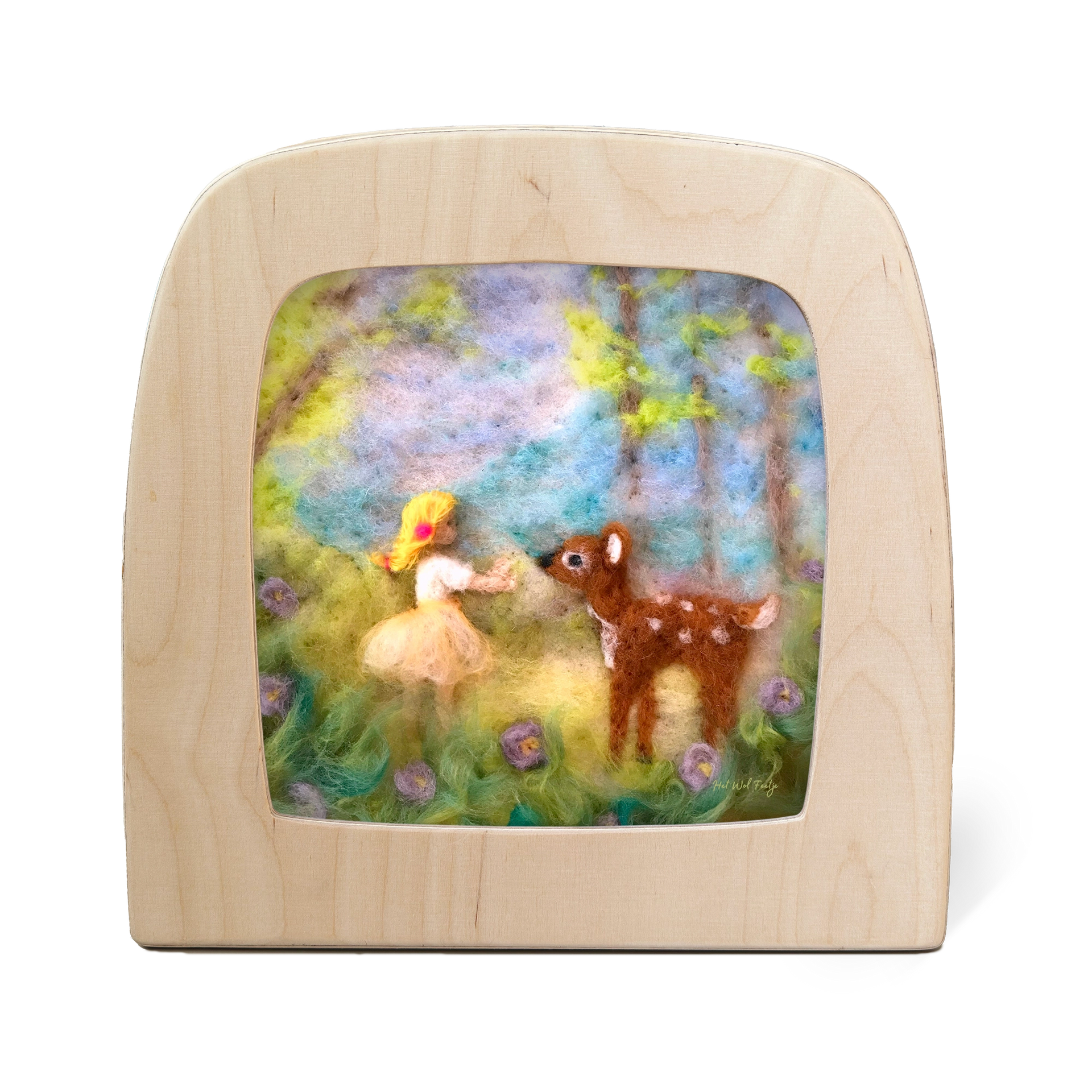 Toverlux Silhouette Het wol Feetje Girl with Deer - vendor-unknown - Honeybee Toys